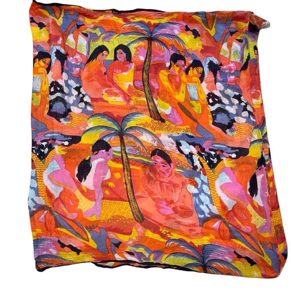 Kismet 1970s Vintage Hawaiian Sarong Art-To-Wear Post-Impressionist Paul Gauguin